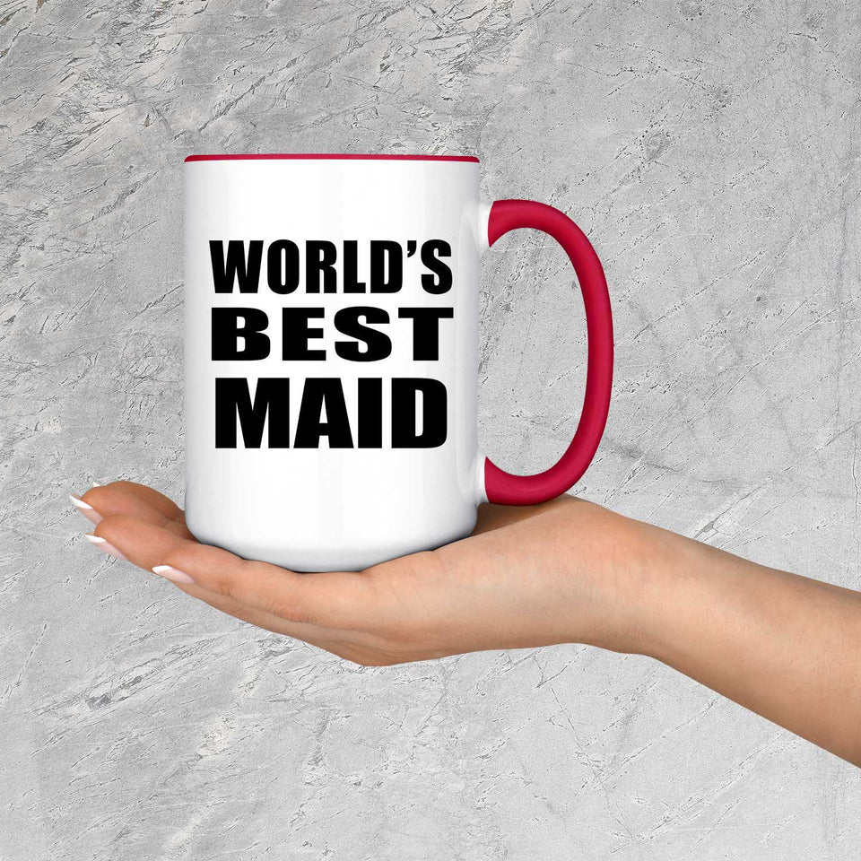 World's Best Maid - 15oz Accent Mug Red