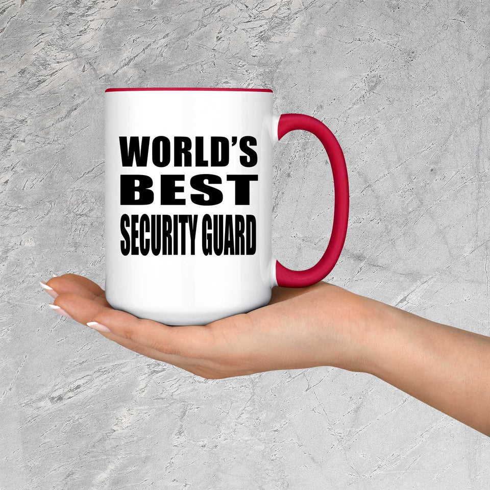 World's Best Security Guard - 15oz Accent Mug Red
