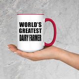 World's Greatest Dairy Farmer - 15oz Accent Mug Red