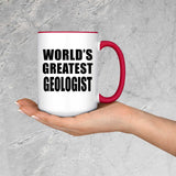 World's Greatest Geologist - 15oz Accent Mug Red