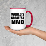 World's Greatest Maid - 15oz Accent Mug Red