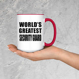 World's Greatest Security Guard - 15oz Accent Mug Red