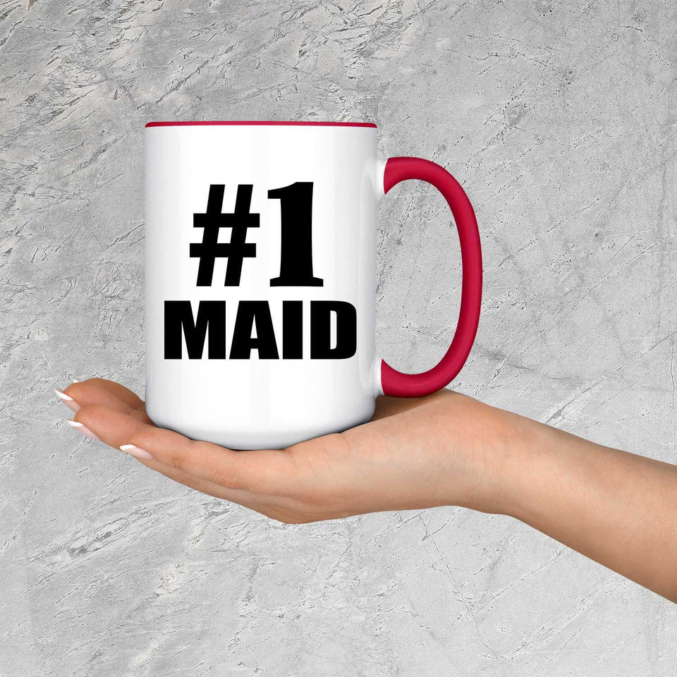 Number One #1 Maid - 15oz Accent Mug Red