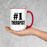 Number One #1 Therapist - 15oz Accent Mug Red