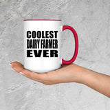 Coolest Dairy Farmer Ever - 15oz Accent Mug Red