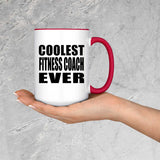 Coolest Fitness Coach Ever - 15oz Accent Mug Red