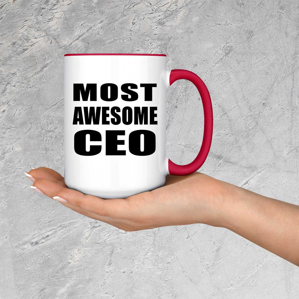 Most Awesome CEO - 15oz Accent Mug Red