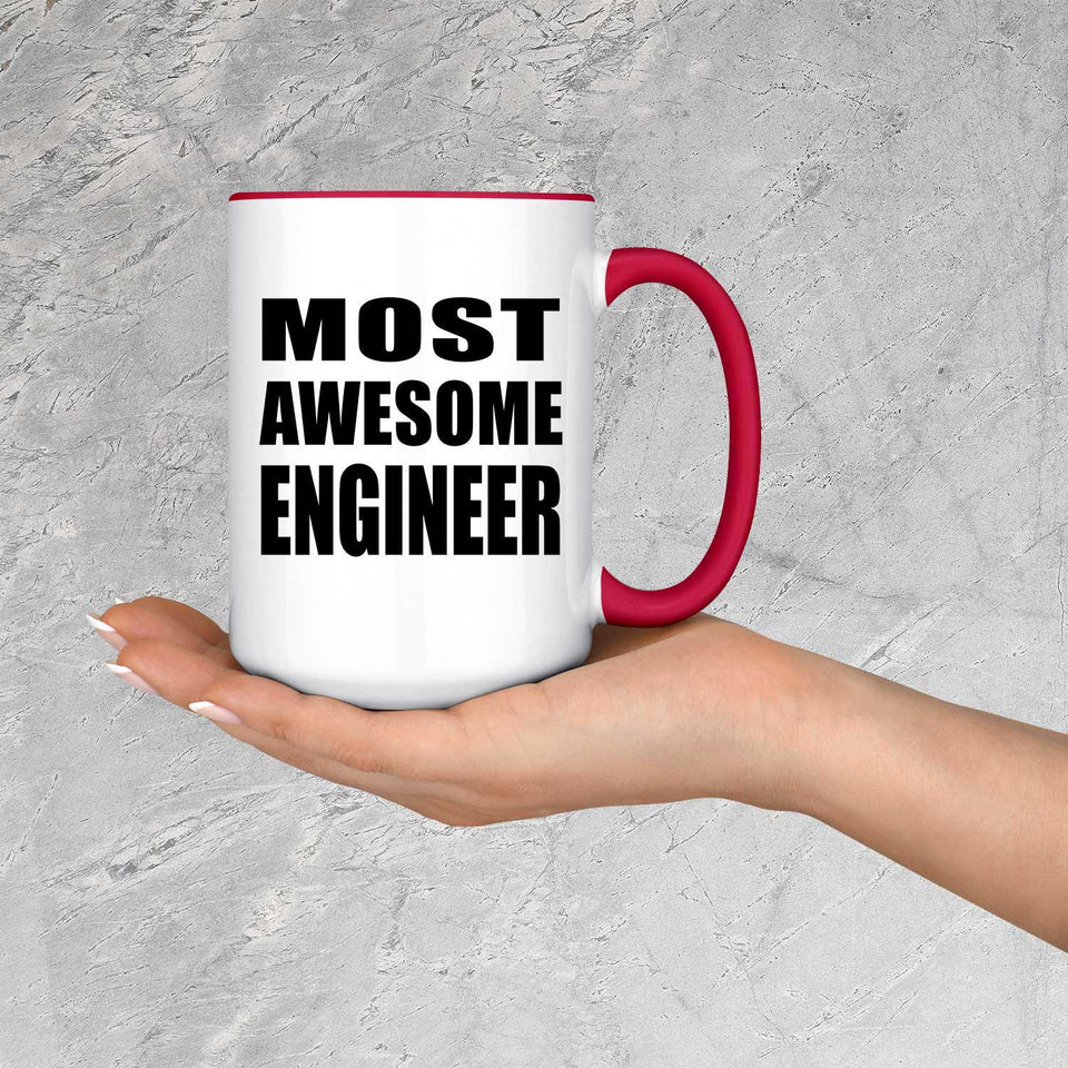 Most Awesome Engineer - 15oz Accent Mug Red