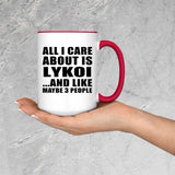All I Care About Is Lykoi - 15oz Accent Mug Red