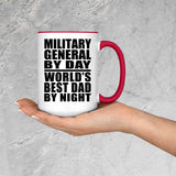Military General By Day World's Best Dad By Night - 15oz Accent Mug Red