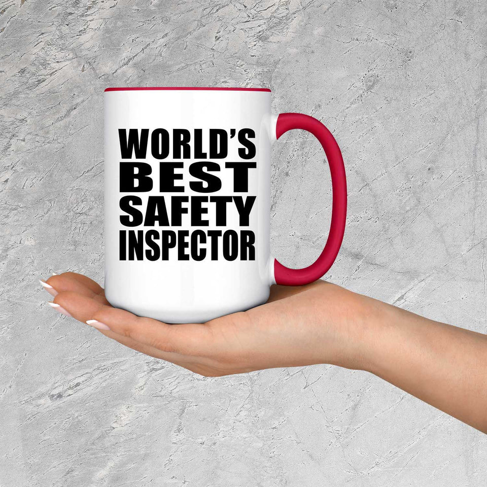 World's Best Safety Inspector - 15oz Accent Mug Red