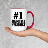 Number One #1 Dental Hygienist - 15oz Accent Mug Red