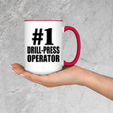 Number One #1 Drill-Press Operator - 15oz Accent Mug Red