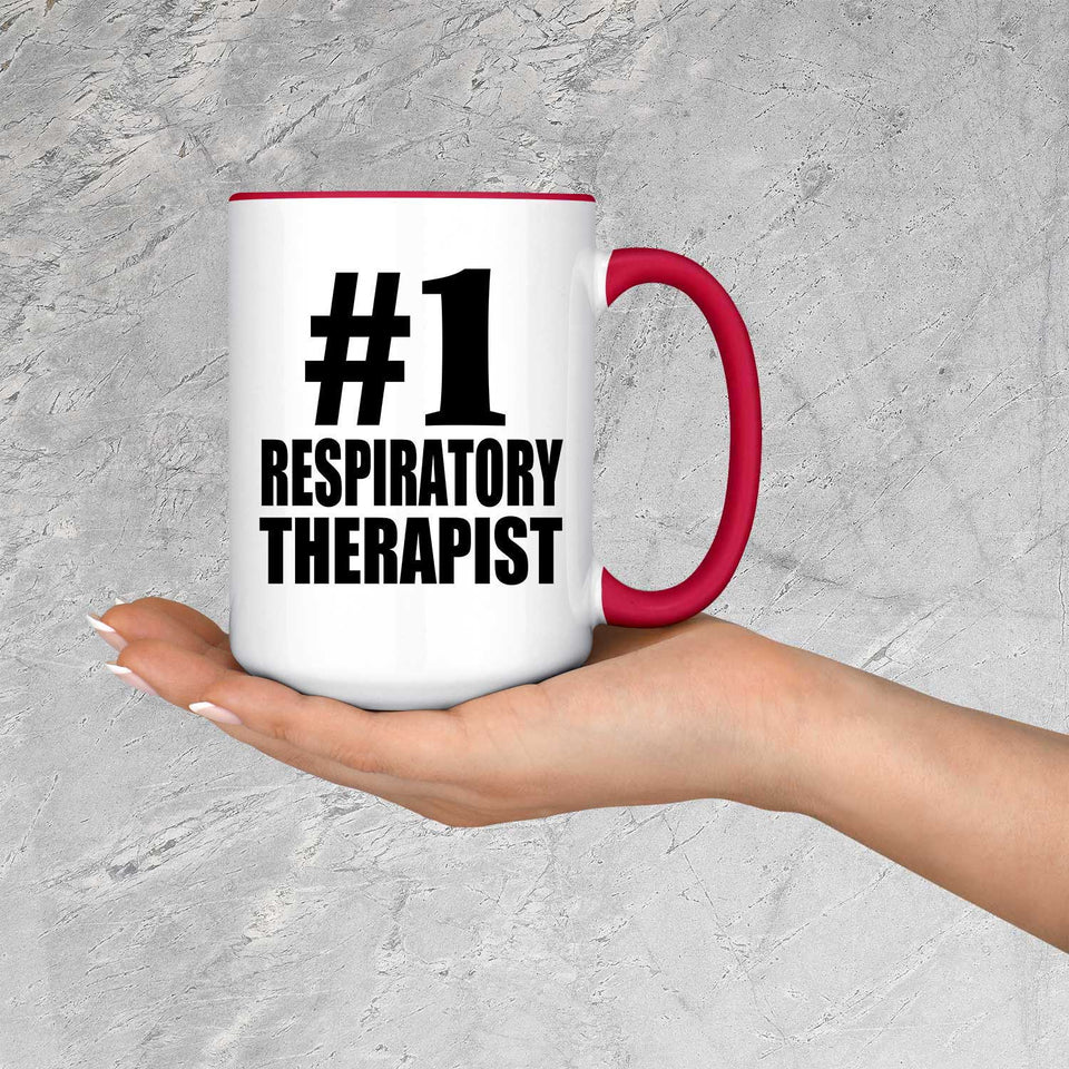 Number One #1 Respiratory Therapist - 15oz Accent Mug Red