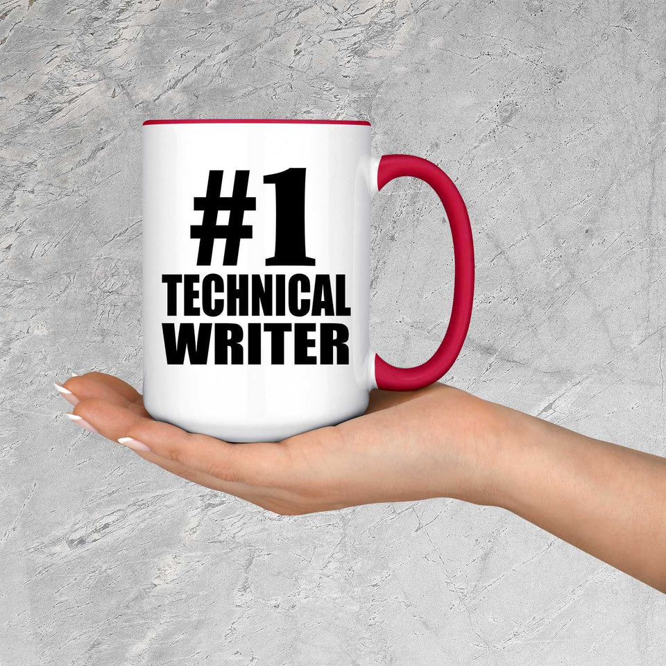 Number One #1 Technical Writer - 15oz Accent Mug Red