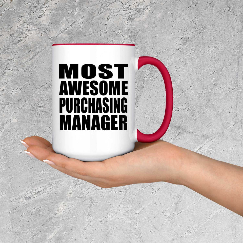 Most Awesome Purchasing Manager - 15oz Accent Mug Red