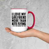 I Love My Girlfriend More Than Kite Flying - 15oz Accent Mug Red