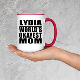 Lydia World's Okayest Mom - 15oz Accent Mug Red
