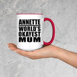 Annette World's Okayest Mum - 15oz Accent Mug Red