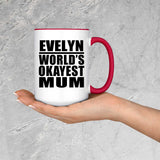 Evelyn World's Okayest Mum - 15oz Accent Mug Red