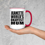 Jeanette World's Okayest Mum - 15oz Accent Mug Red