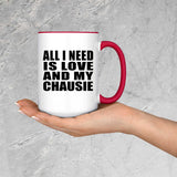 All I Need Is Love And My Chausie - 15oz Accent Mug Red