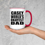 Casey World's Okayest Dad - 15oz Accent Mug Red