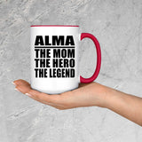 Alma The Mom The Hero The Legend - 15oz Accent Mug Red
