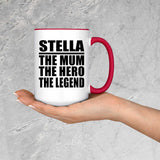 Stella The Mum The Hero The Legend - 15oz Accent Mug Red