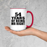 54th Anniversary 54 Years Of Being Mr Right - 15oz Accent Mug Red