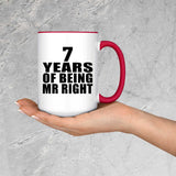 7th Anniversary 7 Years Of Being Mr Right - 15oz Accent Mug Red