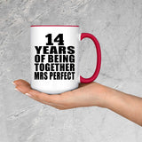 14th Anniversary 14 Years Of Being Mrs Perfect - 15oz Accent Mug Red