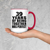39th Anniversary 39 Years Of Being Mrs Perfect - 15oz Accent Mug Red