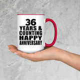 Happy 36th Anniversary 36 Years & Counting - 15oz Accent Mug Red