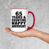 Happy 65th Anniversary 65 Years & Counting - 15oz Accent Mug Red