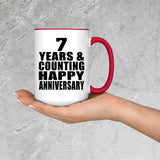 Happy 7th Anniversary 7 Years & Counting - 15oz Accent Mug Red