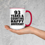 Happy 93rd Anniversary 93 Years & Counting - 15oz Accent Mug Red