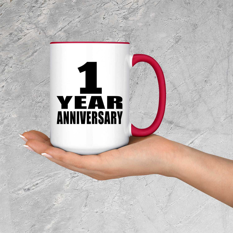 1st Anniversary 1 Year - 15oz Accent Mug Red