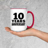 10th Anniversary 10 Years - 15oz Accent Mug Red