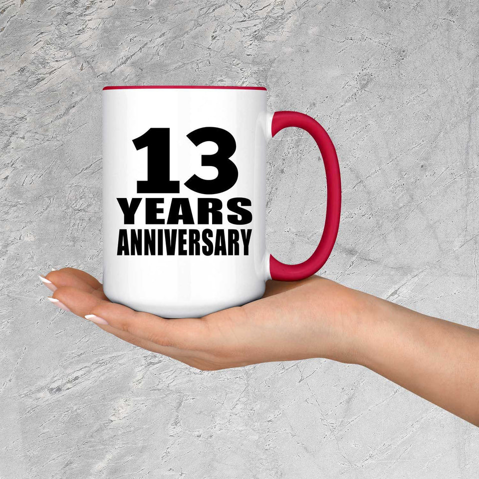 13th Anniversary 13 Years - 15oz Accent Mug Red
