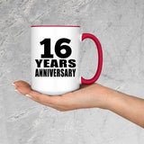16th Anniversary 16 Years - 15oz Accent Mug Red