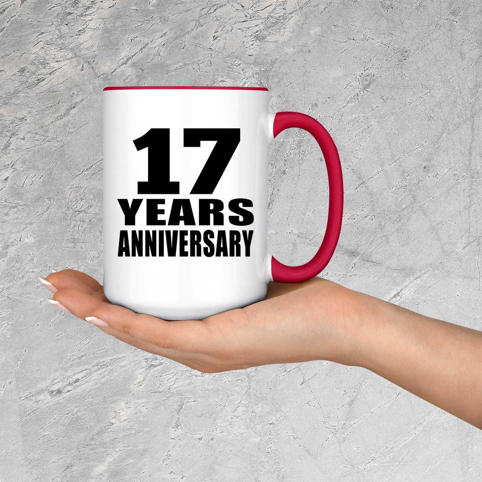 17th Anniversary 17 Years - 15oz Accent Mug Red