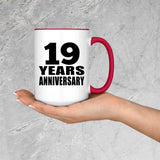 19th Anniversary 19 Years - 15oz Accent Mug Red