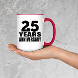 25th Anniversary 25 Years - 15oz Accent Mug Red
