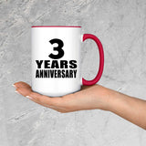 3rd Anniversary 3 Years - 15oz Accent Mug Red