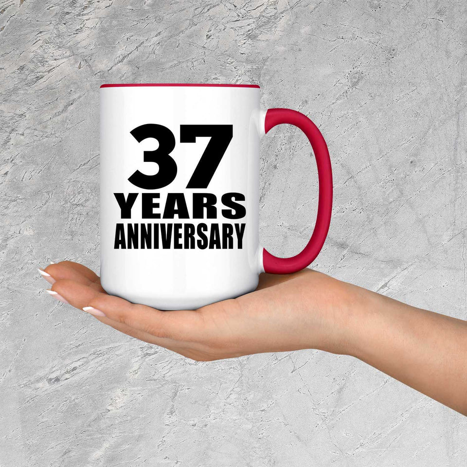 37th Anniversary 37 Years - 15oz Accent Mug Red