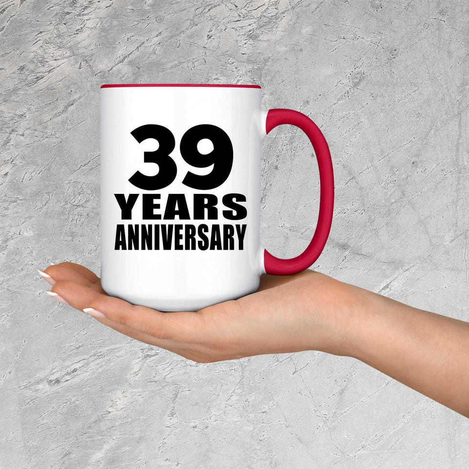 39th Anniversary 39 Years - 15oz Accent Mug Red