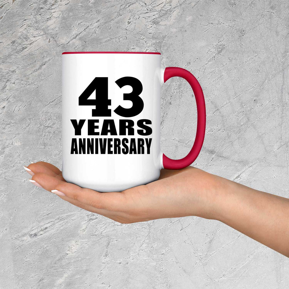 43rd Anniversary 43 Years - 15oz Accent Mug Red