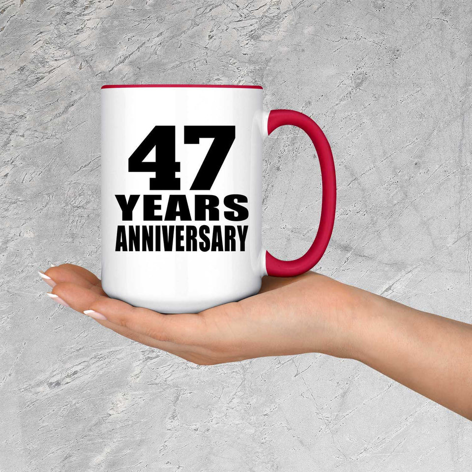 47th Anniversary 47 Years - 15oz Accent Mug Red