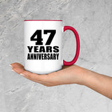 47th Anniversary 47 Years - 15oz Accent Mug Red